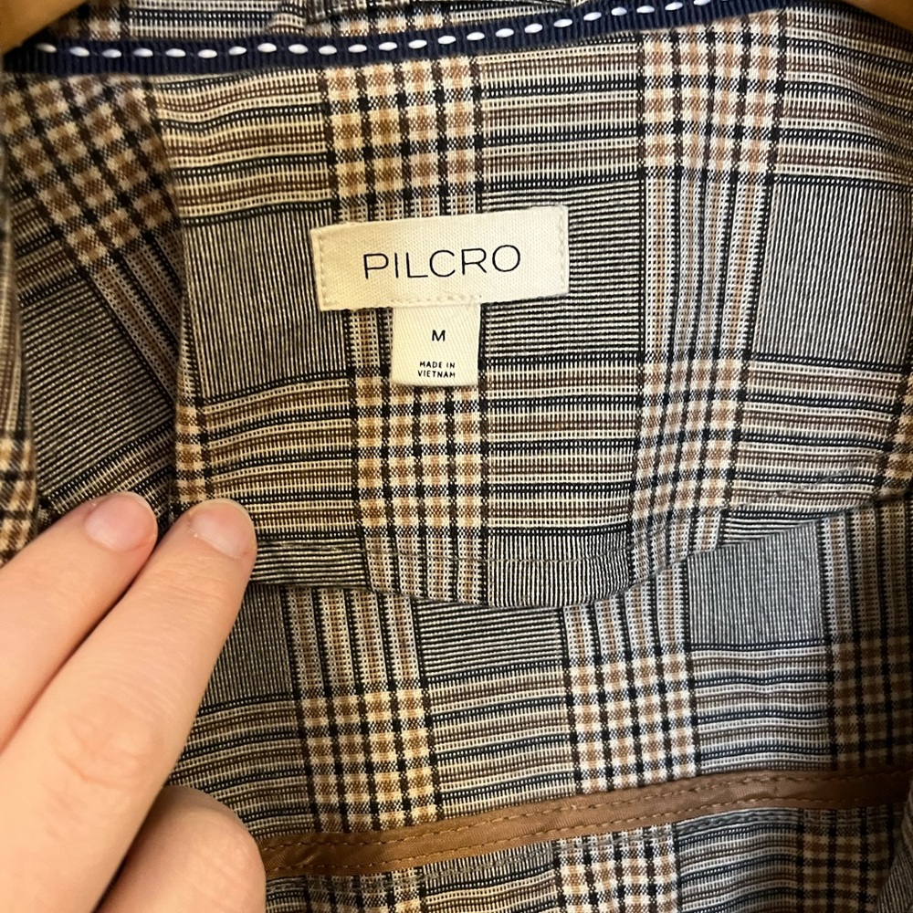 PILCRO Plaid Belted Women’s Trench Jacket - Gray/Taupe - Picture 5 of 8